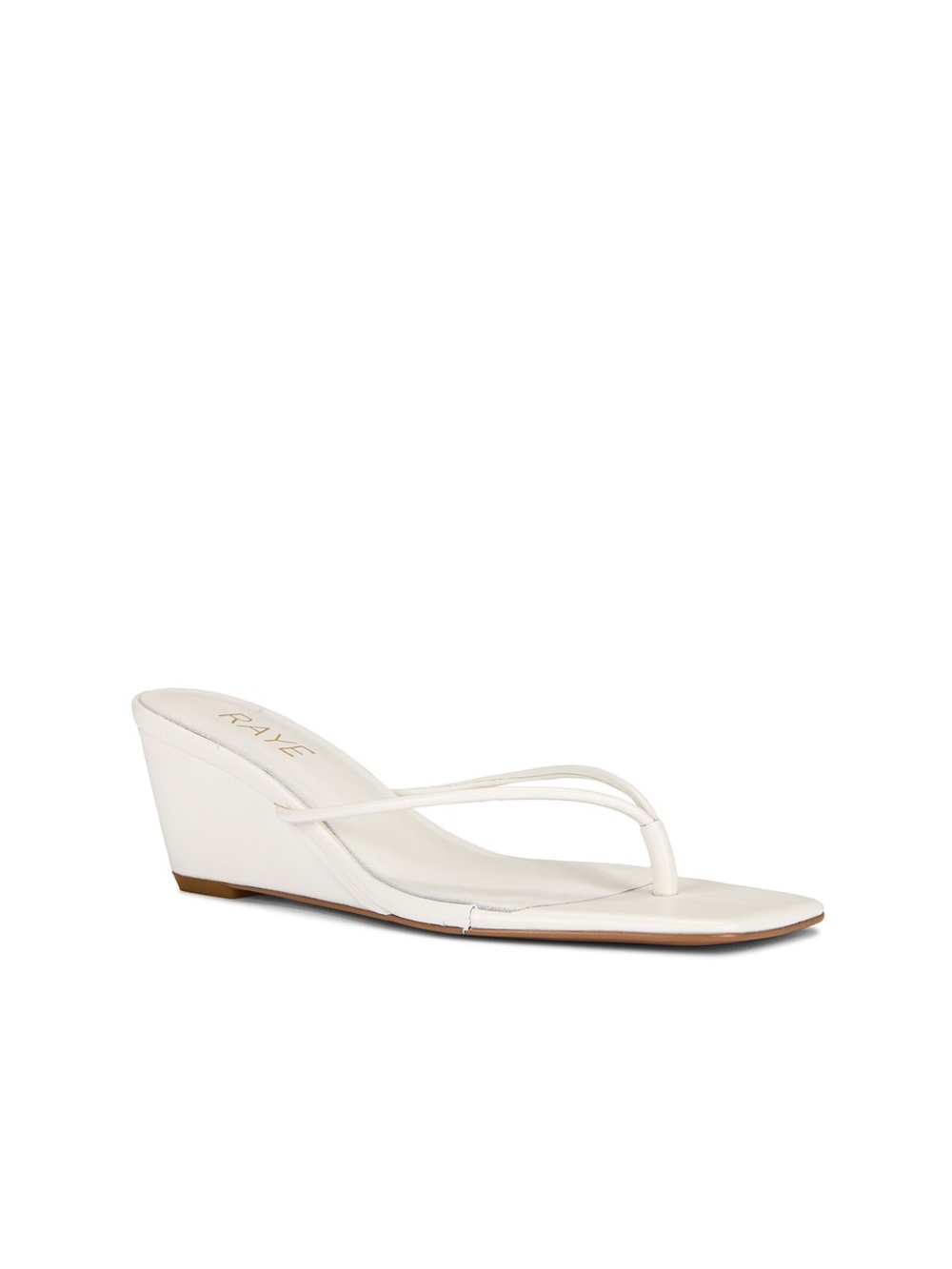 Raye White Leather Livy Wedge Size 7
